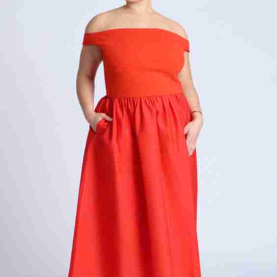 Boat Neck Mixed Fabric Dress