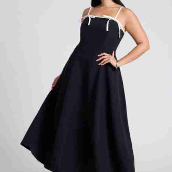 Bow Straps Maxi Flare Dress