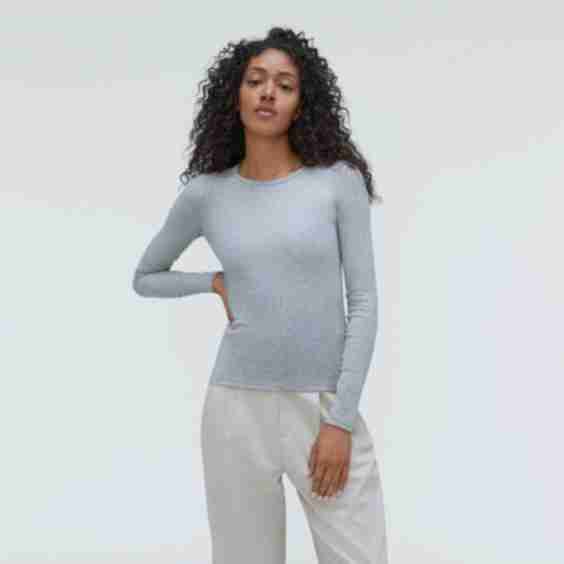 The Pima Micro-Rib Long-Sleeve Crew