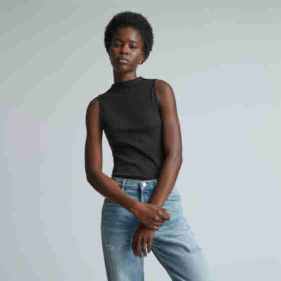 The Pima Micro-Rib Funnel-Neck Tank