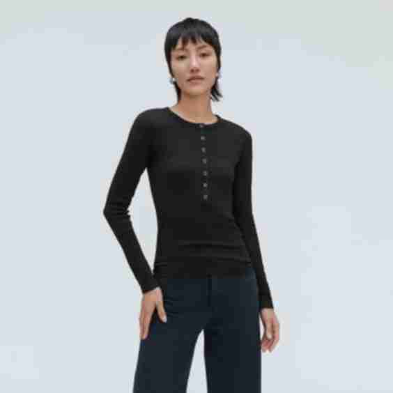 The Pima Micro Rib Long-Sleeve Henley