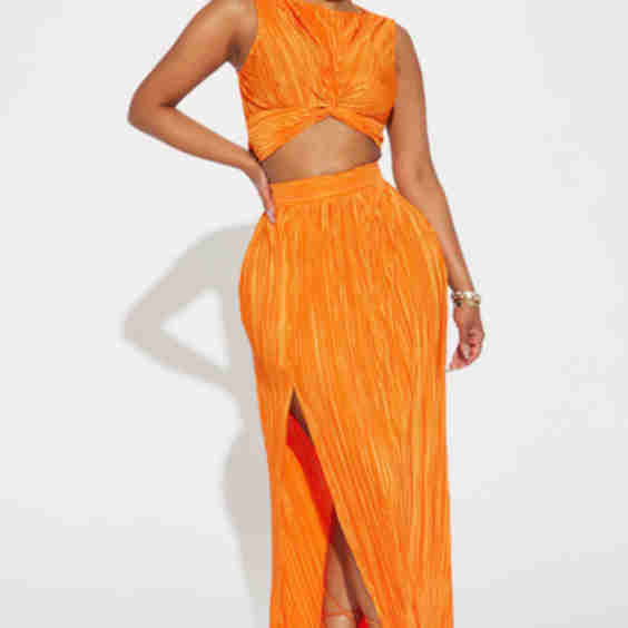 Playing Games Plisse Skirt Set 