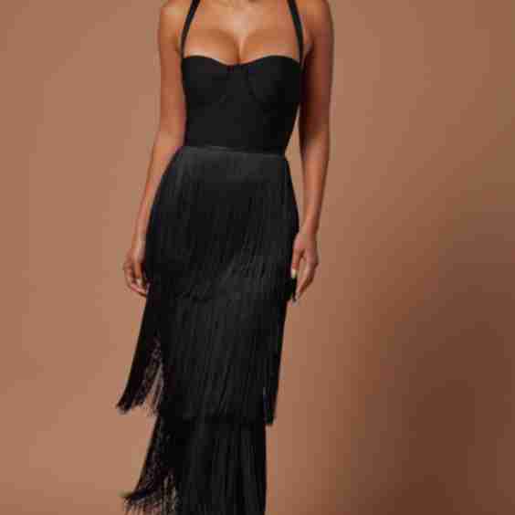 Faye Bandage Fringe Maxi Dress