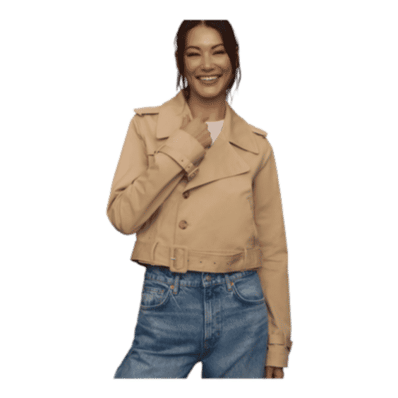 Cropped Trench Coat Jacket