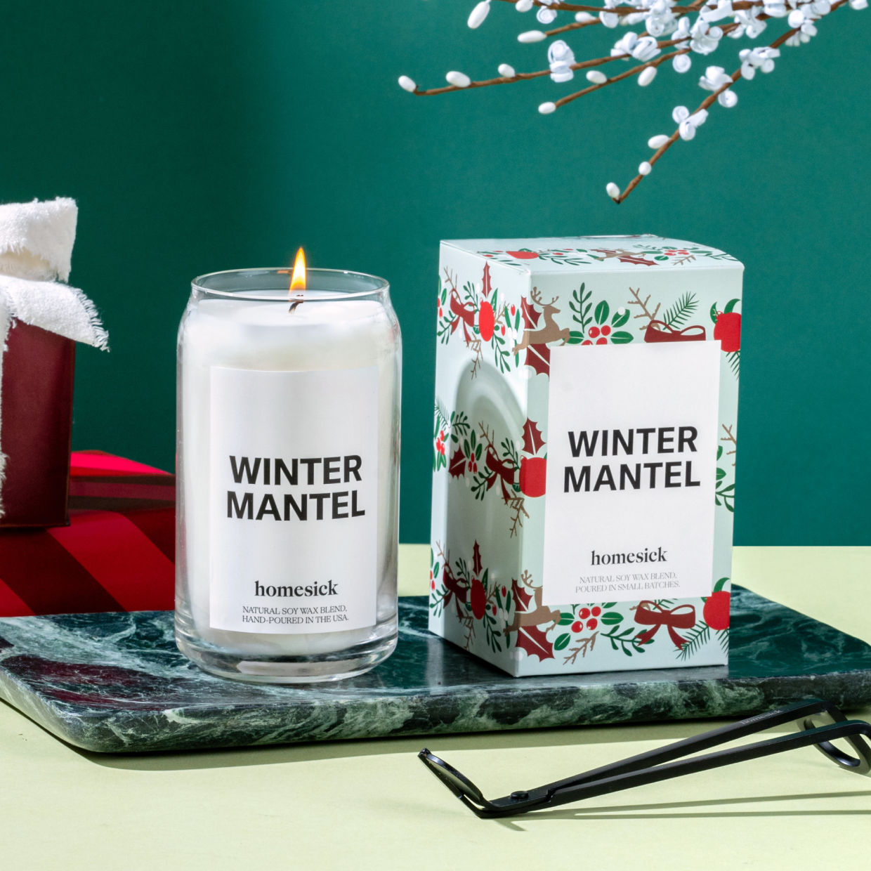 Winter Mantel Candle