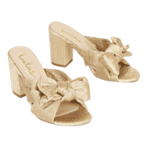 Dorothea Gold Knotted High Heel Sandal Heels