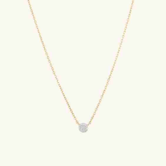 Pavé Diamond Round Necklace