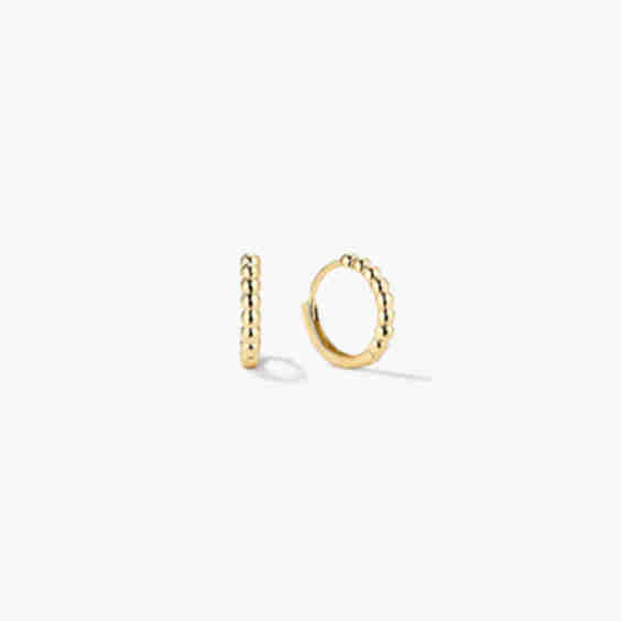 Beaded Huggie Hoops
