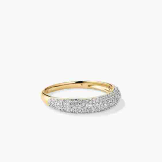Pavé Diamond Thin Dôme Ring