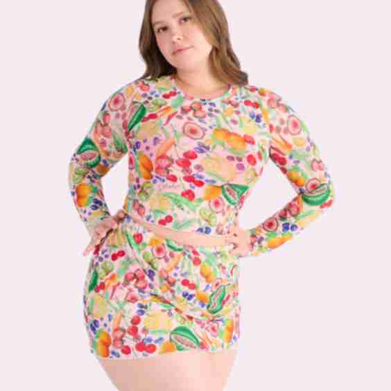 Silky Mesh Long Sleeve Crop Cover Up