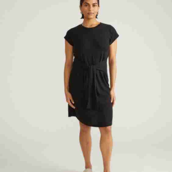 Misa Linen Jersey Tie Dress
