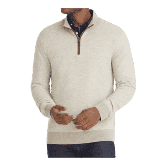 Birdseye Merino Wool Quarter-Zip Sweater