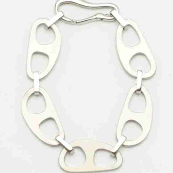 Silver Brushed Tab Bracelet