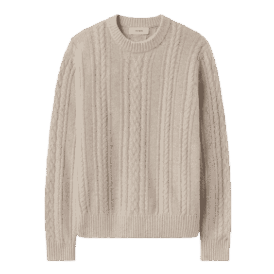 Donegal Tweed Wool Cable Crew