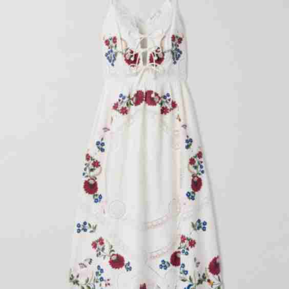 Celia Broderie Anglaise Cotton and Linen-Blend Midi Dress