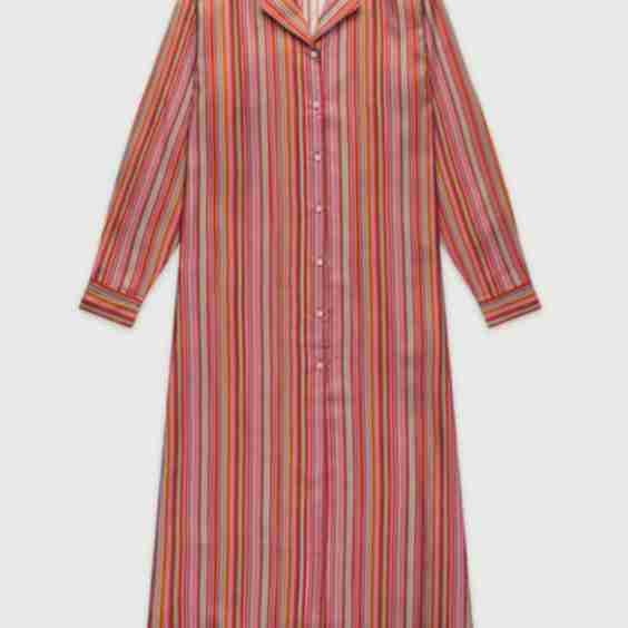 The Notched Collar Shirtdress, Silk Twill