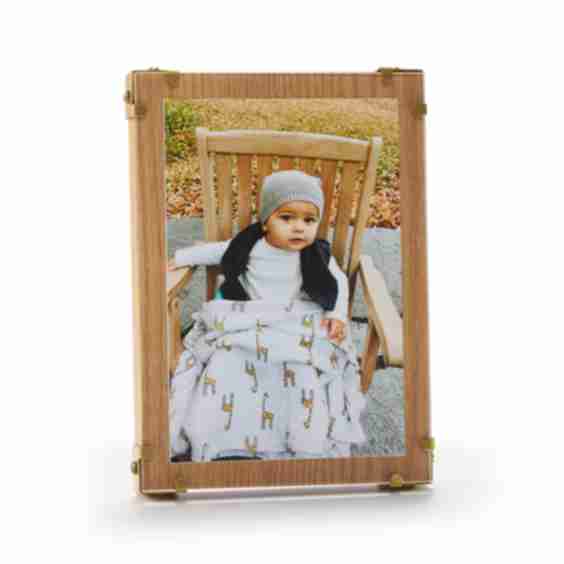 Oak & Brass Tabletop Frame 