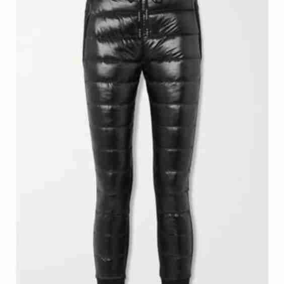 Quilted Shell And Stretch-Jersey Down Tapered Pants