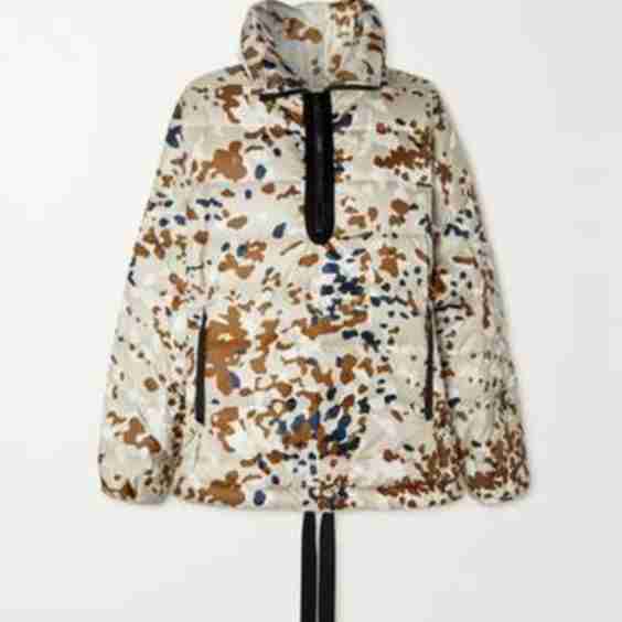 Camouflage-Print Quilted Shell Down Jacket