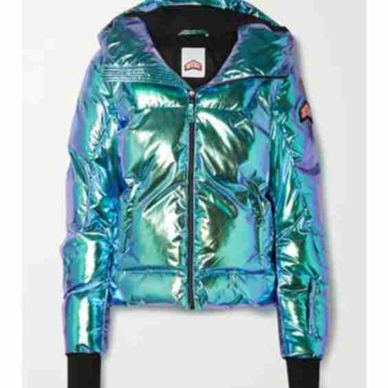 Julia Hooded Quilted Iridescent Ski Jacket