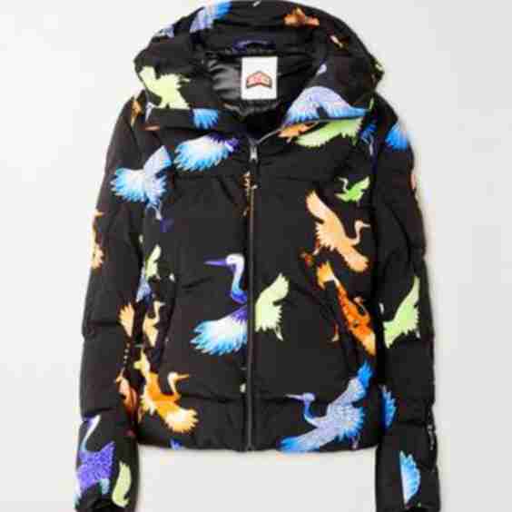 Julia Hooded Quilted Printed Ski Jacket