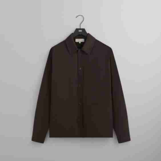 Crest Logo Long Sleeve Boxy Collared Overshirt