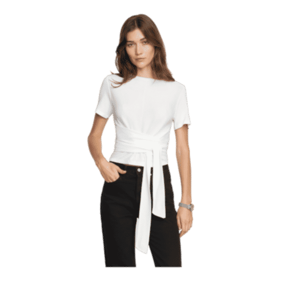 Jude Cropped Tie-Front Top