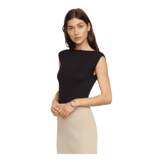 Esme Sleeveless Slit-Neck Tank