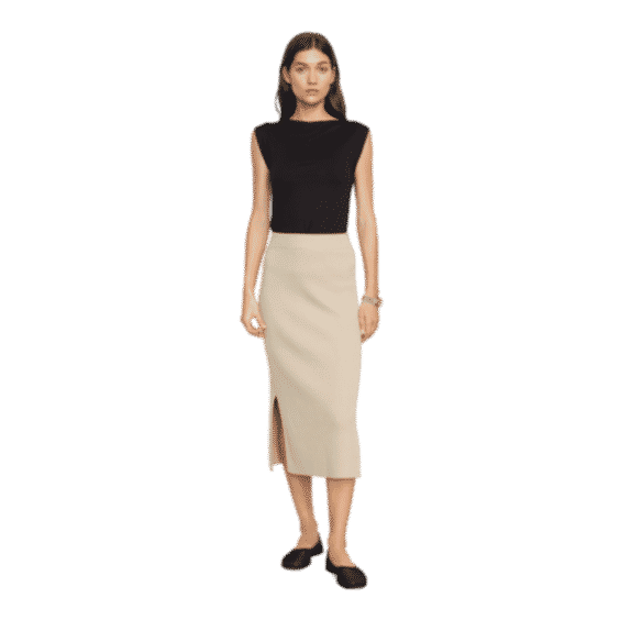 Faustine Cotton Ribbed Skirt