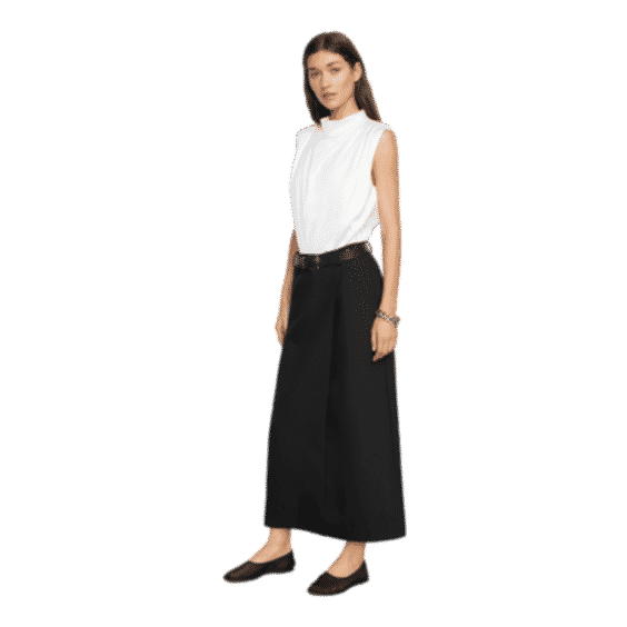 Allegra Gathered-Neck Sleeveless Blouse