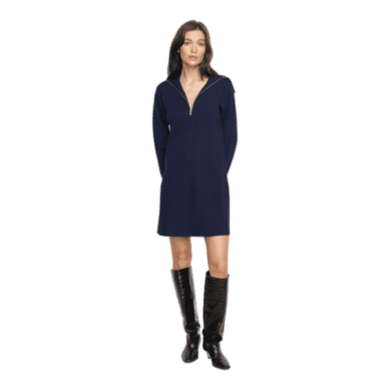 Milly Zip Collared Sweater Dress