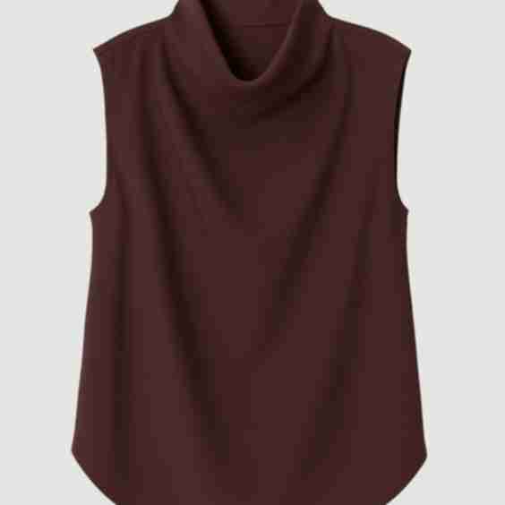 Allegra Gathered-Neck Sleeveless Blouse