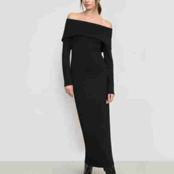 Morgan Split Foldover Jersey Dress