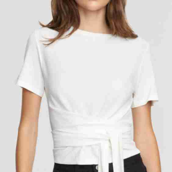 Jude Cropped Tie-Front Top