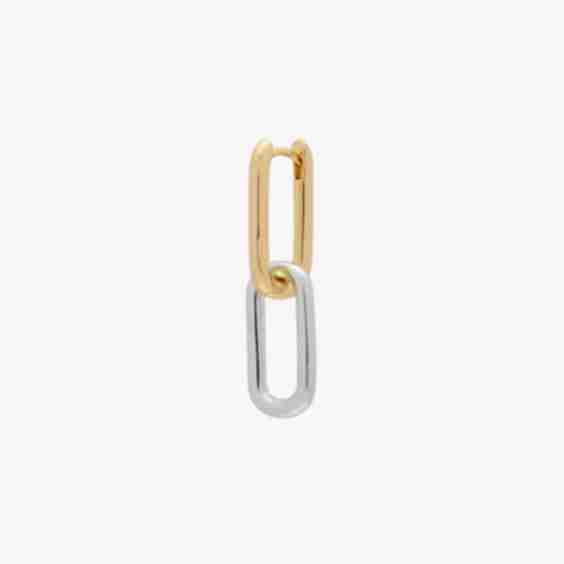 Two Tone Linked Oval Hoop