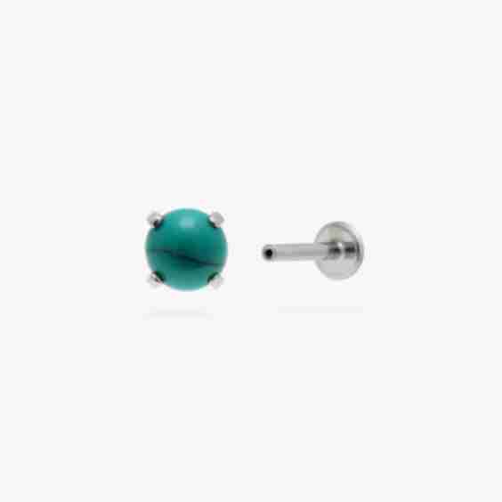 Titanium Turquoise Flatback Stud