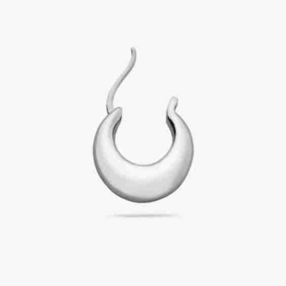 Silver Small Crescent Hoop