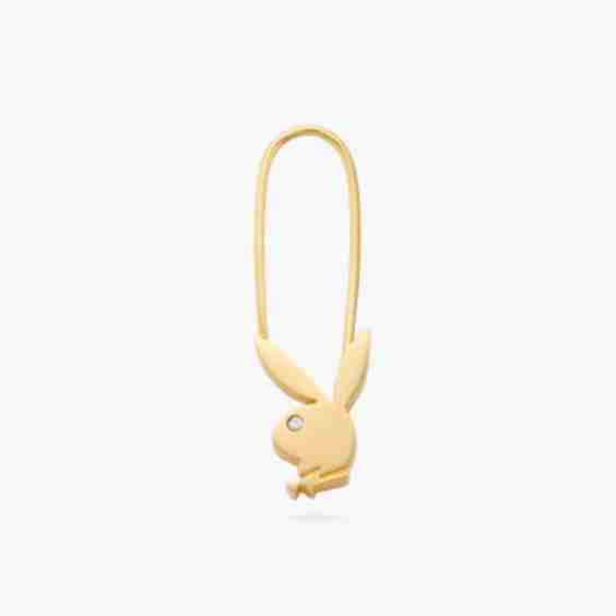 Playboy CZ Safety Pin Earring