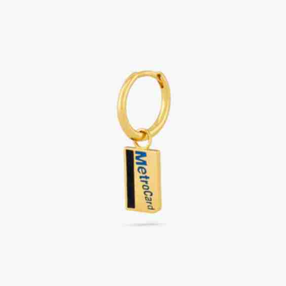 Metro Card Charm Huggie