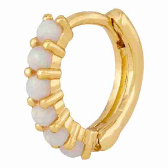 Max Pavé Opal Huggie