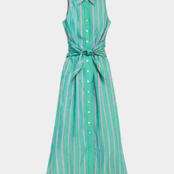 Ellis Sleeveless Striped Maxi Shirtdress
