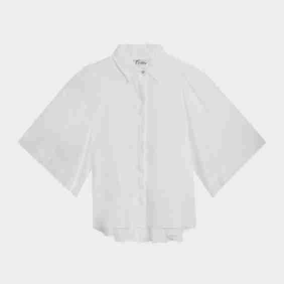 Collin Cape-Sleeve Washed Linen Shirt