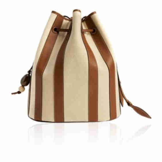 Canvas & Leather Drawstring Bag