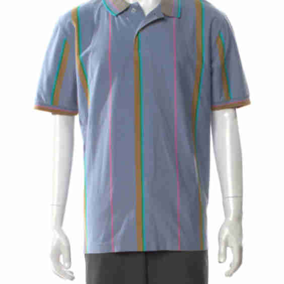 Striped V Neck Polo Shirt