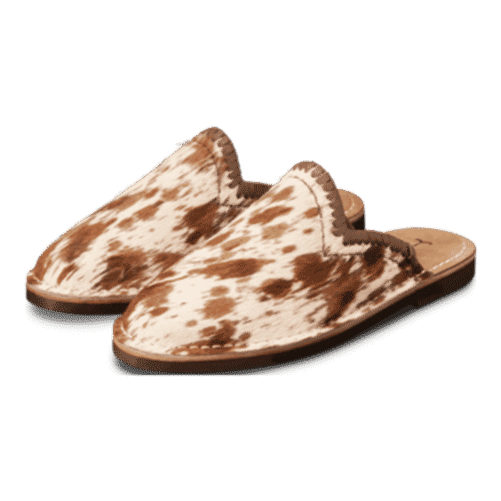 The Olivia Cow Hide Slipper