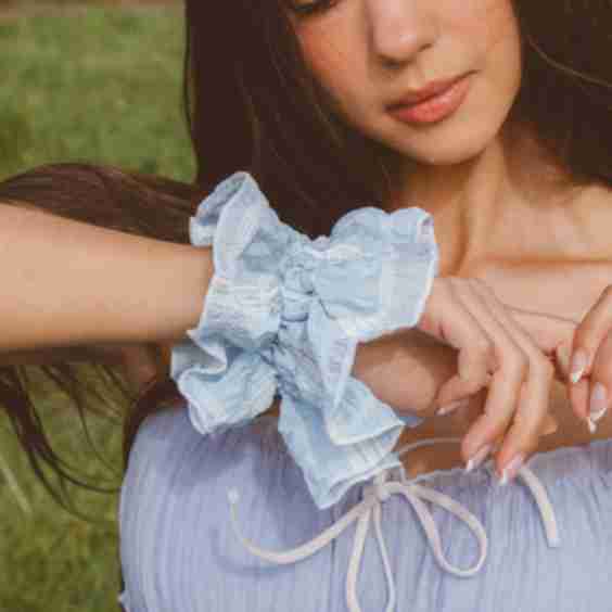 Sky Ruffle Oversized Scrunchie