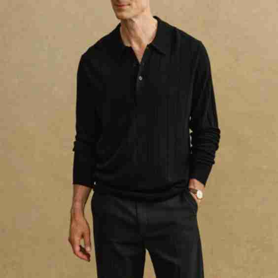 Ambroz Structured Merino Polo
