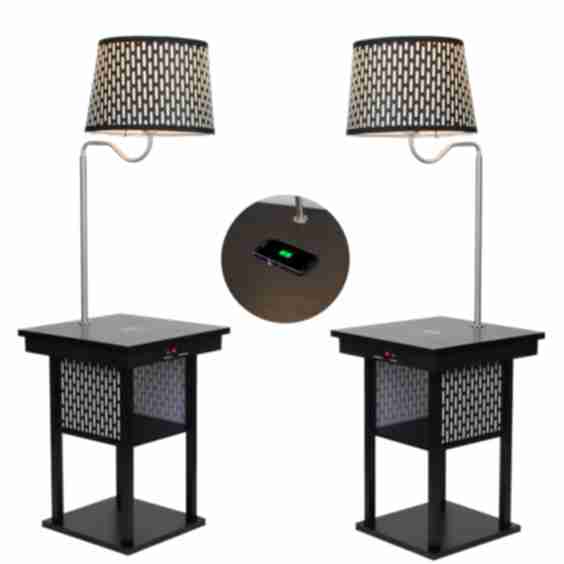 Madison LED Table and Lamp Combo Bundle with Wireless Charging