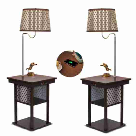 Madison LED Table and Lamp Combo Bundle with Wireless Charging