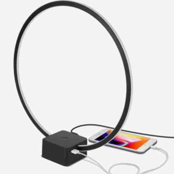 The Circle LED Desk & Table Lamp with USB Charging Port